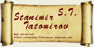 Stanimir Tatomirov vizit kartica